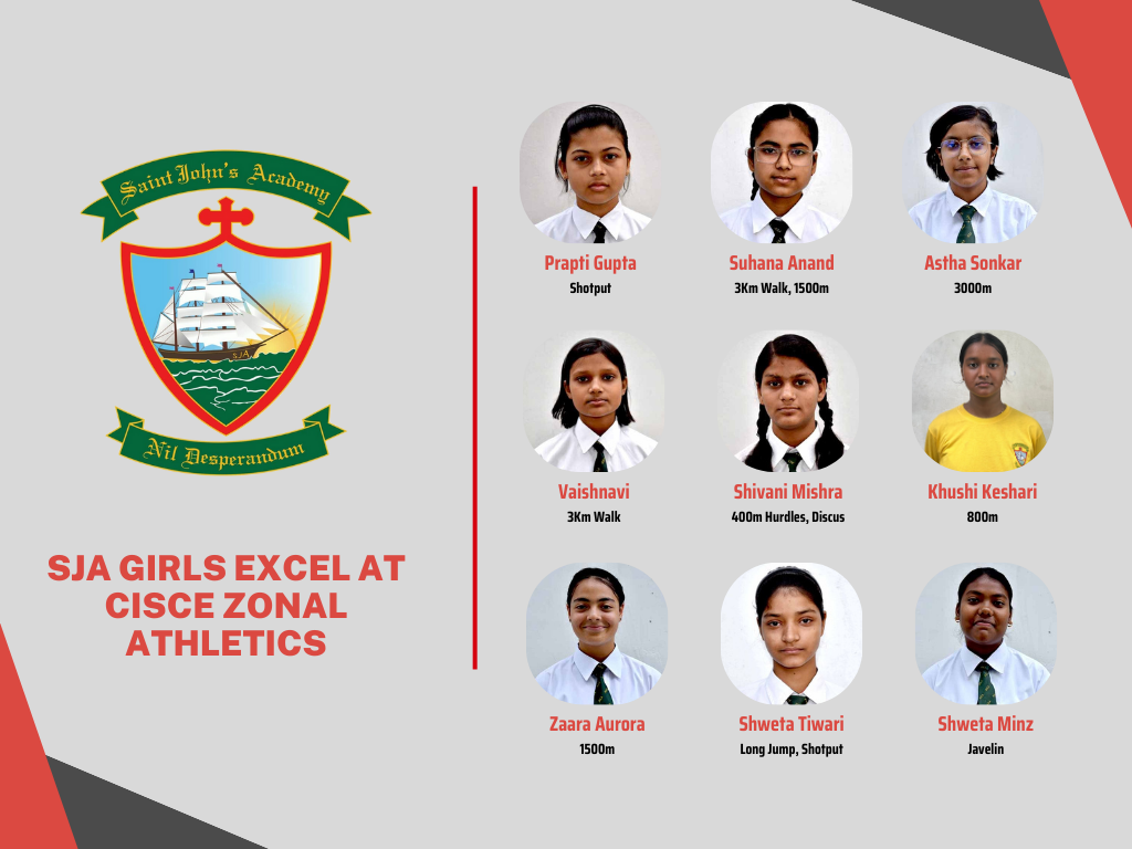 SJA Students Excel at CISCE Zonal Athletics 2024; Earn Spots in Regional Championships